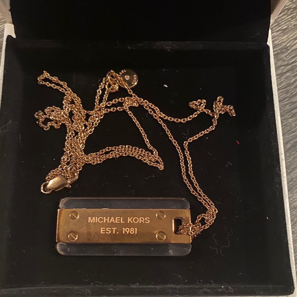 Michael Kors dog tag necklace